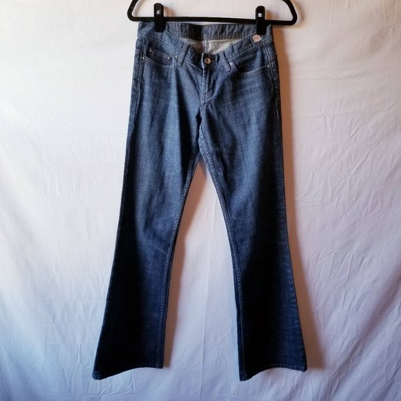X2 Denim Laboratory Flare Leg Dark Wash Low Rise Womens Size 10 - Picture 1 of 11